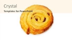  Presentation with danish pastry - PPT theme consisting of fresh-danish-pastry-isolated background and a yellow colored foreground
