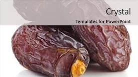  Presentation with date palm - Colorful slides enhanced with fresh dates isolated on white backdrop and a light gray colored foreground