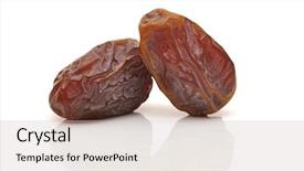  Presentation with focus - Colorful PPT layouts enhanced with palm fruit - fresh dates over white background backdrop and a soft green colored foreground