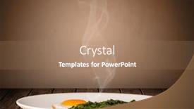  Presentation with steam - Amazing presentation design having fresh delicious home cooked food with steam on wood deck backdrop and a coral colored foreground