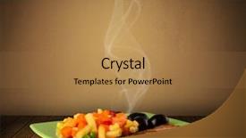  Presentation with food - Slide deck enhanced with fresh delicious home cooked food background and a coral colored foreground