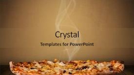  Presentation with pizza pasta - Slide set enhanced with fresh delicious home cooked pizza background and a coral colored foreground