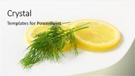  Presentation with lemon - Colorful PPT layouts enhanced with fresh dill with sliced lemon backdrop and a white colored foreground