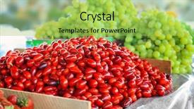  Presentation with dogwood - Slide deck consisting of fresh dogwood berries at market background and a  colored foreground