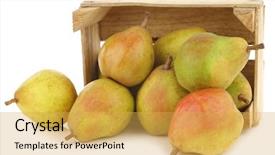  Presentation with sliced fresh papaya on wooden - Cool new slide set with fresh doyenne de comice pears in a wooden crate on a white background backdrop and a yellow colored foreground