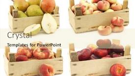  Presentation with flat - Presentation design consisting of fresh-doyenne-de-comice-pears background and a lemonade colored foreground