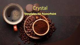  Presentation with coffee beans - Slide set with fresh-espresso-coffee-roasted-coffee background and a  colored foreground