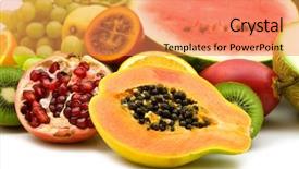  Presentation with fruits - Beautiful PPT theme featuring fresh exotic fruits on white backdrop and a  colored foreground