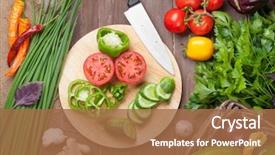  Presentation with cooking - Amazing PPT layouts having fresh farmers garden vegetables cooking backdrop and a coral colored foreground