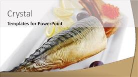  Presentation with caviar - PPT layouts having fresh-fat-fish-and-caviar background and a white colored foreground