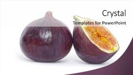  Presentation with fresh water splash green apple isolated white - Colorful presentation design enhanced with fresh figs isolated on white backdrop and a  colored foreground