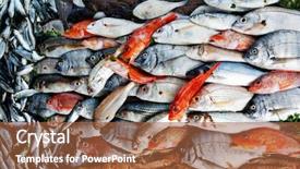  Presentation with market - Slides enhanced with fresh-fish-at-the-market background and a red colored foreground
