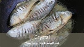  Presentation with food fish - Colorful slides enhanced with fresh-fish-fried backdrop and a gray colored foreground