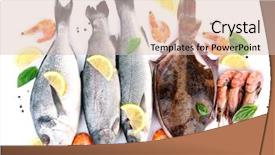  Presentation with fishes - Audience pleasing PPT layouts consisting of fresh fishes and shrimps backdrop and a lemonade colored foreground