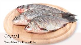  Presentation with wooden board for oktoberfest - Beautiful theme featuring fresh fishes on wooden cutting backdrop and a  colored foreground