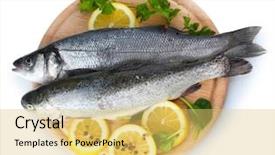  Presentation with lemon - Amazing presentation theme having fresh fishes with lemon parsley backdrop and a yellow colored foreground