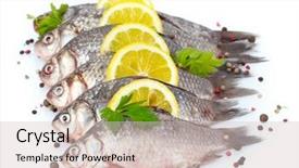  Presentation with fishes - Slides enhanced with fresh fishes with lemon parsley background and a lemonade colored foreground