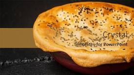  Presentation with black - Slide set consisting of fresh-flatbread-on-the-black background and a yellow colored foreground