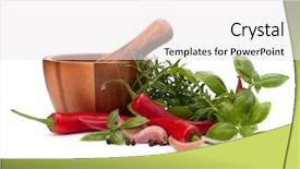  Presentation with herbs - Slide deck featuring fresh flavoring herbs and spices background and a white colored foreground