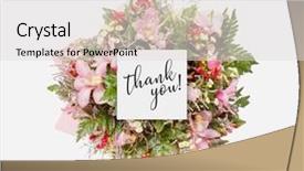  Presentation with card holiday flowers abstract - Presentation theme with fresh flowers bunch and card background and a light gray colored foreground