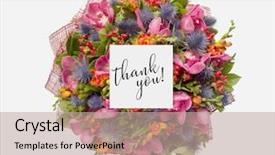  Presentation with card holiday flowers abstract - Colorful PPT theme enhanced with fresh flowers bunch and card backdrop and a coral colored foreground