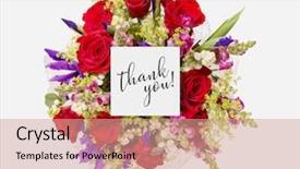  Presentation with bunch - PPT theme featuring fresh flowers bunch and card background and a coral colored foreground