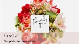  Presentation with bunch - Beautiful PPT theme featuring fresh flowers bunch and card backdrop and a lemonade colored foreground