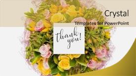  Presentation with bunch - Presentation design enhanced with fresh flowers bunch and card background and a yellow colored foreground