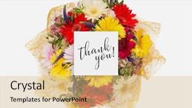  Presentation with words - Beautiful presentation theme featuring fresh flowers bunch and card backdrop and a lemonade colored foreground