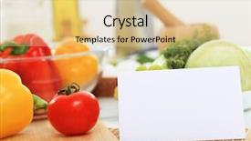  Presentation with vegetables - Slide deck having fresh food and vegetables background and a lemonade colored foreground