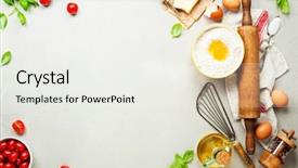  Presentation with italian cuisine - Presentation design having fresh food ingredients for italian background and a white colored foreground