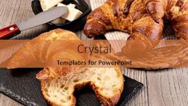  Presentation with butter - Cool new slides with fresh-french-croissants-with-butter backdrop and a red colored foreground