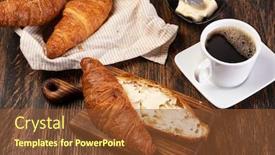  Presentation with butter - Slide set with fresh-french-croissants-with-butter background and a tawny brown colored foreground