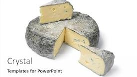  Presentation with white cheese - Slide set featuring fresh-french-rochebaron-cheese background and a white colored foreground