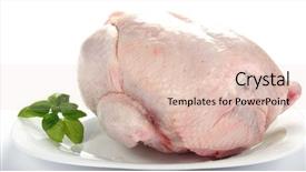  Presentation with fresh meat - Theme consisting of fresh frozen chicken isolated background and a lemonade colored foreground