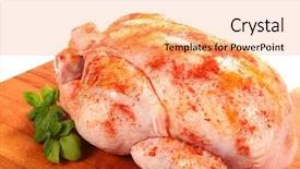  Presentation with fresh water splash green apple isolated white - Audience pleasing PPT theme consisting of fresh frozen chicken with spice backdrop and a coral colored foreground