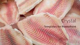  Presentation with frozen fish - Slide set having fresh-frozen-fillets-of-tilapia background and a coral colored foreground