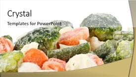  Presentation with frozen vegetables - Cool new slides with fresh frozen vegetables on a white background backdrop and a white colored foreground