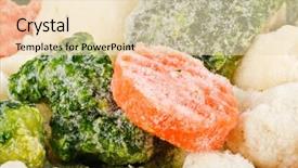  Presentation with frozen vegetables - Amazing PPT layouts having fresh frozen vegetables on a white background backdrop and a lemonade colored foreground