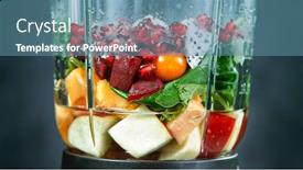  Presentation with healthy eating - Slides with fresh-fruit-and-vegetables-smoothie background and a teal colored foreground