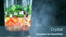  Presentation with healthy eating - Presentation having fresh-fruit-and-vegetables-smoothie background and a ocean colored foreground