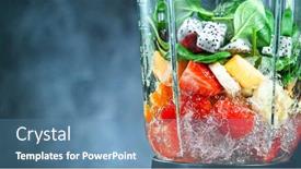  Presentation with smoothie - Audience pleasing slide set consisting of fresh-fruit-and-vegetables-smoothie backdrop and a teal colored foreground