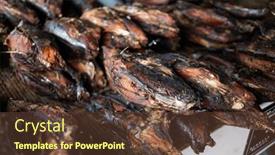  Presentation with tropical fruit - Presentation theme enhanced with fresh-fruit-and-vegetables background and a tawny brown colored foreground