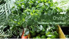  Presentation with tropical fruit - Slides consisting of fresh-fruit-and-vegetables background and a tawny brown colored foreground