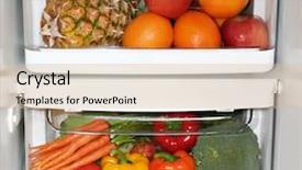  Presentation with fridge - Beautiful slide set featuring fresh fruit and vegetables in the fridge backdrop and a lemonade colored foreground