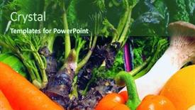  Presentation with fruit - PPT theme enhanced with fresh-fruit-and-vegetables background and a forest green colored foreground