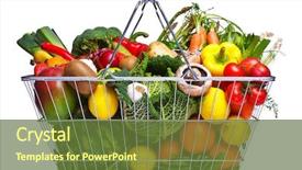  Presentation with shopping - Slide deck consisting of fresh fruit and vegetables background and a tawny brown colored foreground