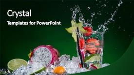  Presentation with fruit cocktail - Slides having fresh fruit cocktail in freeze background and a black colored foreground