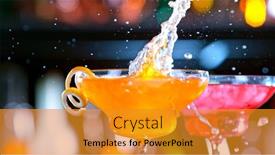  Presentation with fruit cocktail - Cool new slides with fresh-fruit-cocktail backdrop and a gold colored foreground