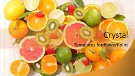  Presentation with fruit - Audience pleasing slide deck consisting of fresh fruit fruit background backdrop and a gold colored foreground
